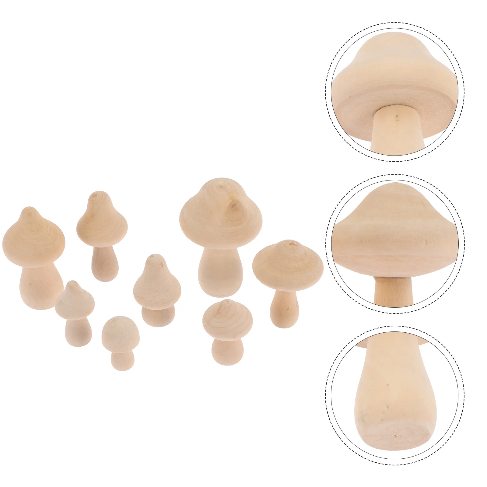 8 قطعة أوتاد الفطر الخشبية غير المكتملة DIY بها بنفسك رسمت باليد الحرف الاطفال الكتابة على الجدران فن الديكور المنزل سطح المكتب الزينة