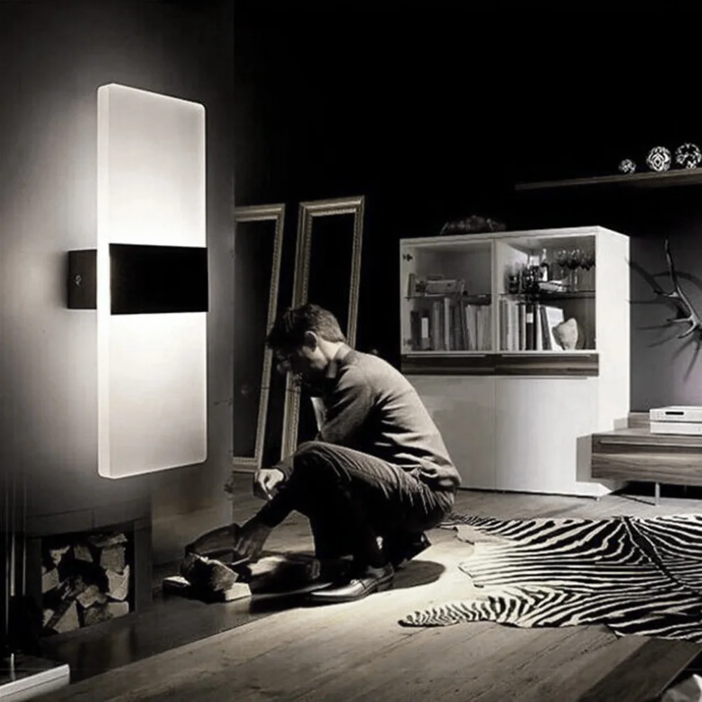 

Modern LED Wall Lamp Bedside Round Indoor Light Black Right Angle White Light Bedroom Corridor Living Room LED Wall Lamp