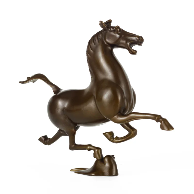 Brass Galloping Horse Treading on a Flying Swallow Statue Chinese National Treasure Sculpture Art Reproduction Collection Decor