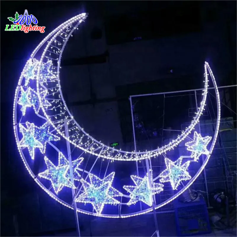 

Custom. festival celebration led Moon star motif light Ramadan motif light star crescent motif light