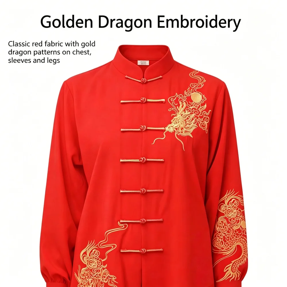 Tai Chi Clothing Spring and Autumn Performance Martial Arts Tai Chi Kung Fu Wushu Uniform Performance Wear Exercise Suit