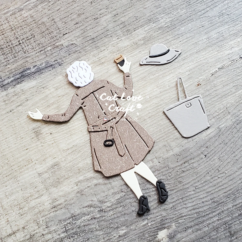 Catlove Windcoat Grandmother Metal Cutting Dies Scrapbooking Mold Stencil Die Cuts Card Making DIY Craft Embossing New Dies view 6