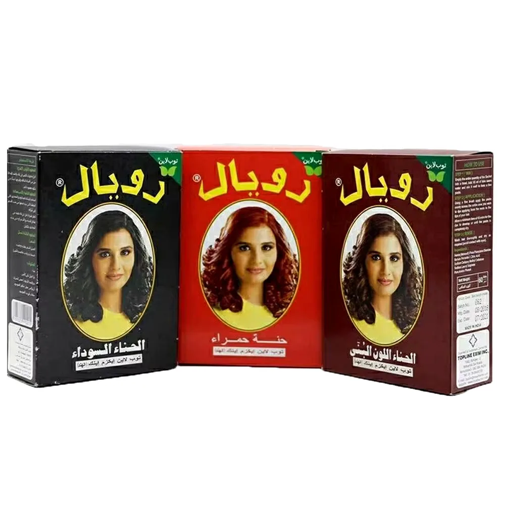 Henna für Haare, Royal Henna, schwarz, braun, rot, 6 Beutel