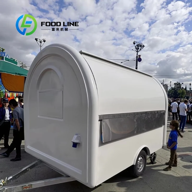 Multi Color Round Small Tractor Food Trailer Low Price Promotion Street Vending Customized