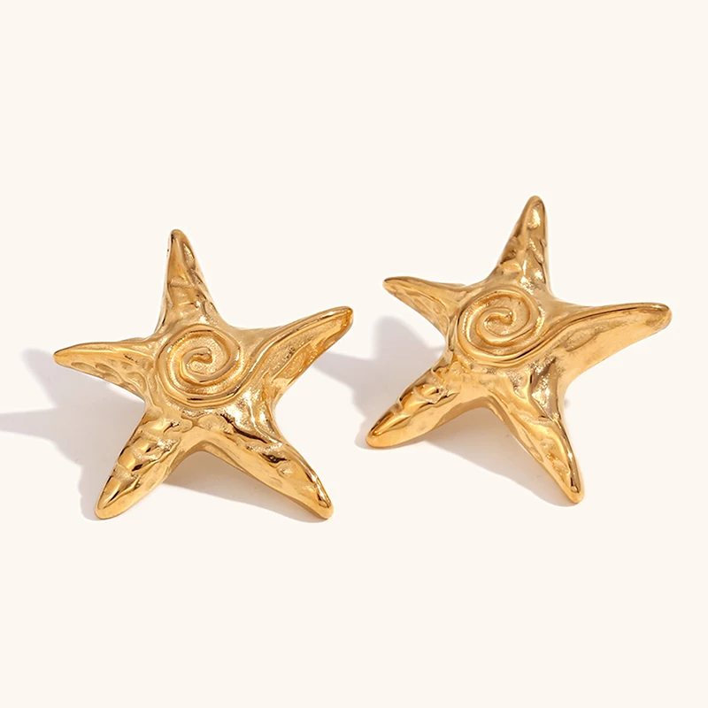

PAPERPLUS |Women Metal Starfish Earring Stainless Steel Vacation Charm Jewelry High Quality Gift