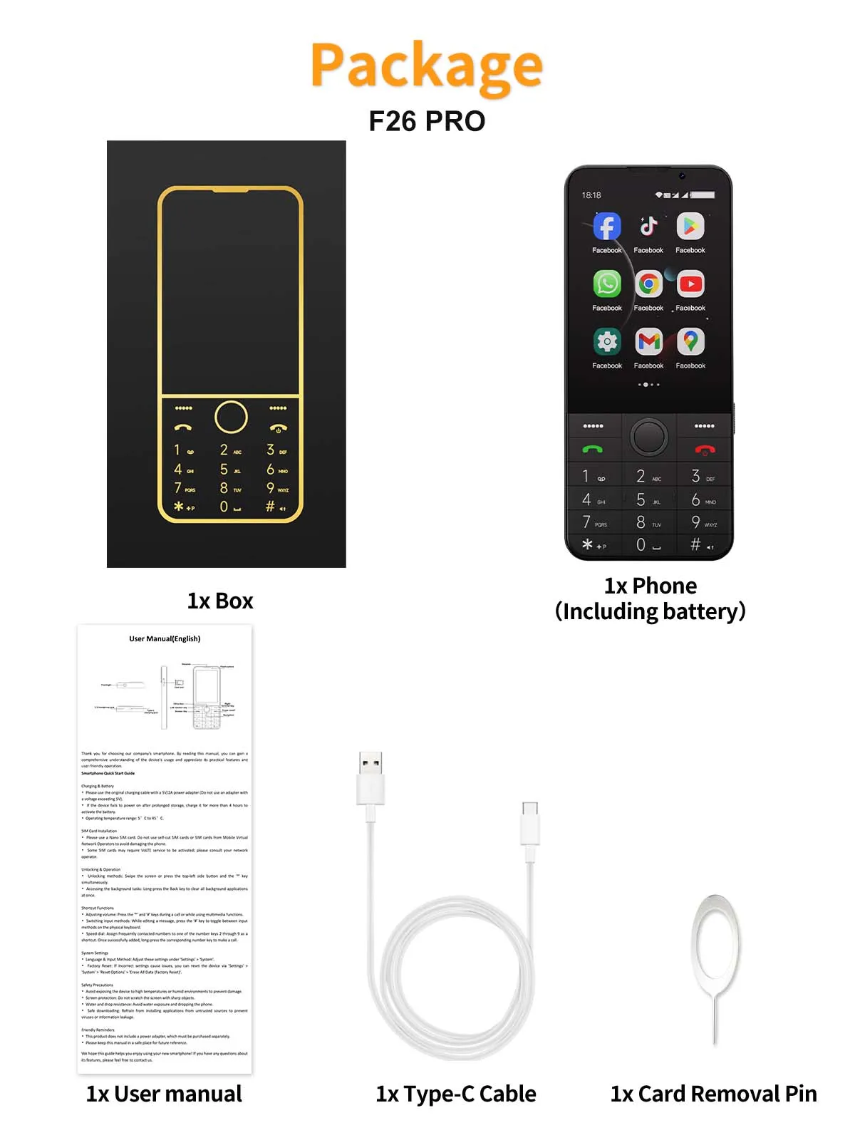 SERVO F26 PRO Android Smartphone Touch Screen 4G Cellular 3.5" Display WiFi GPS Google Play Button Smart Phones Dual SIM 2850mAh