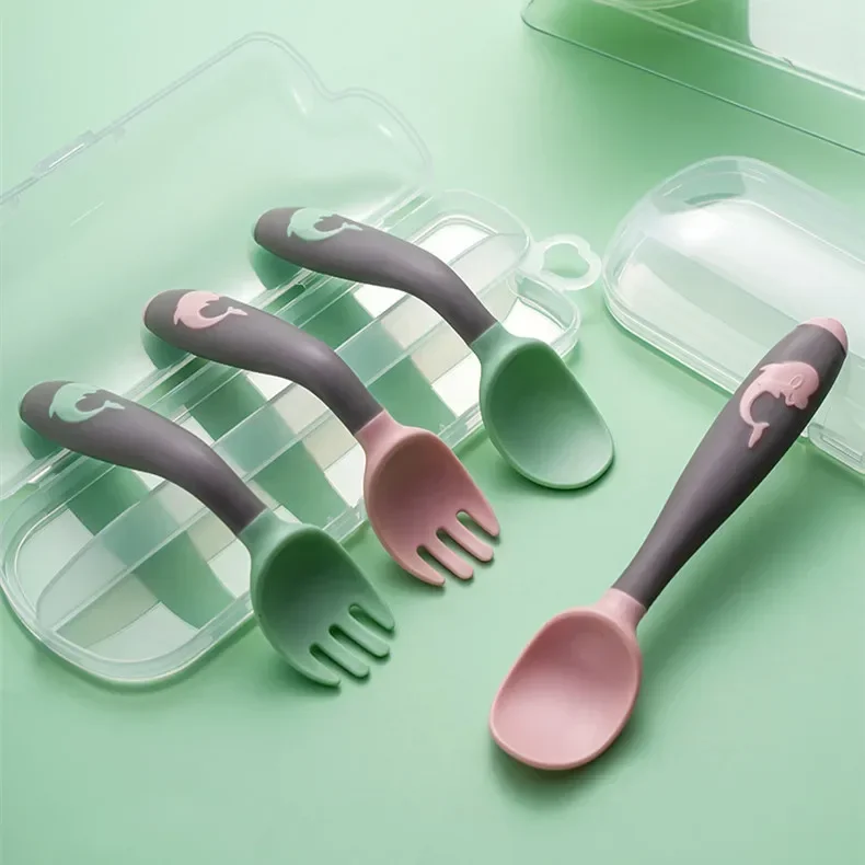 Bendable Silicone Spoon for Babies BPA Free Utensils Toddler Food  Feeding Spoon Learn To Eat Training  Fork for Infant Children