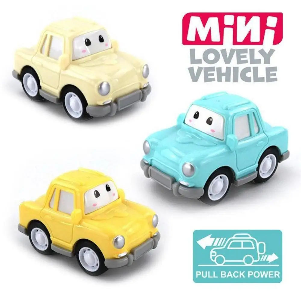 3 Color Q Version Simulation Off White Sedan Vehicle Children's Pull Back Toy Inertial Car Model Boy Birthday Gift Wholesale