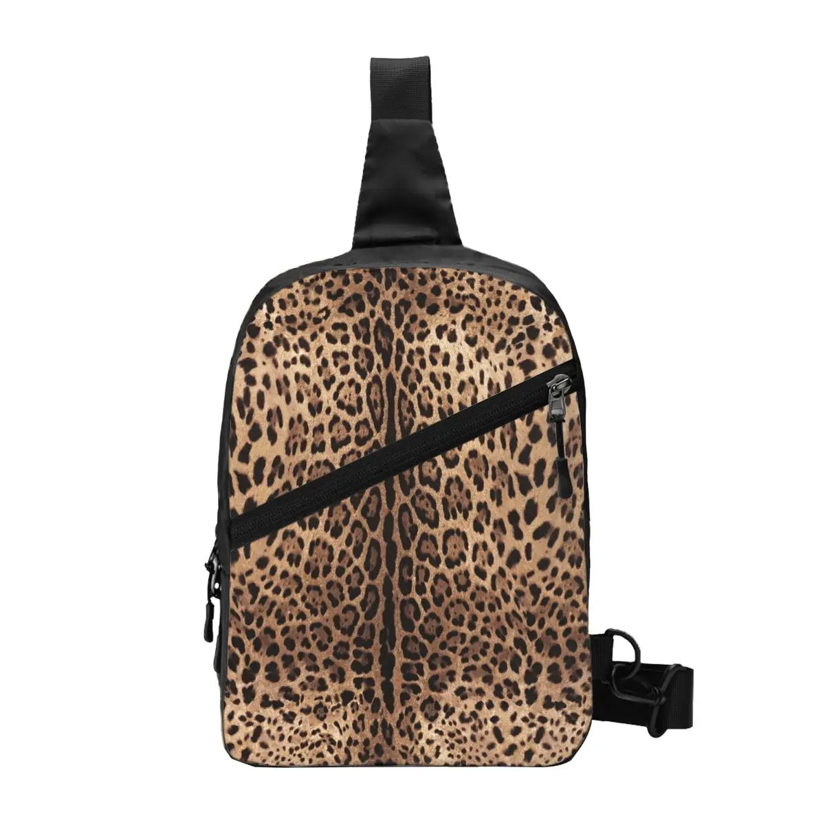 

Custom Cool Leopard Print Sling Crossbody Backpack Men Animal Skin Shoulder Chest Bag for Camping Biking