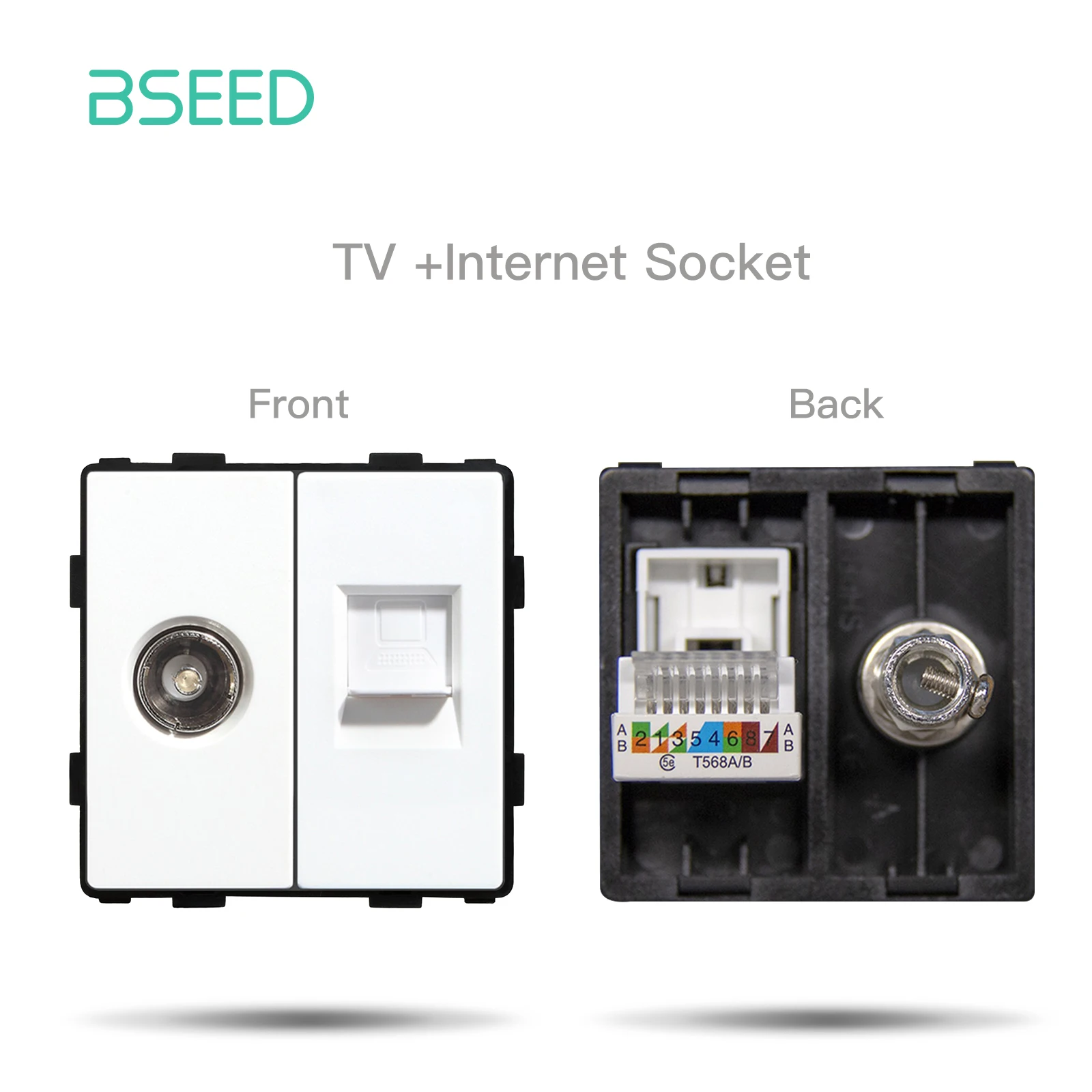 BSEED EU Standard Taste Schalter Teil HDMI USB TV Internet Typ-C Buchse Funktion Teile Mit Glas Rahmen DIY Heimwerker