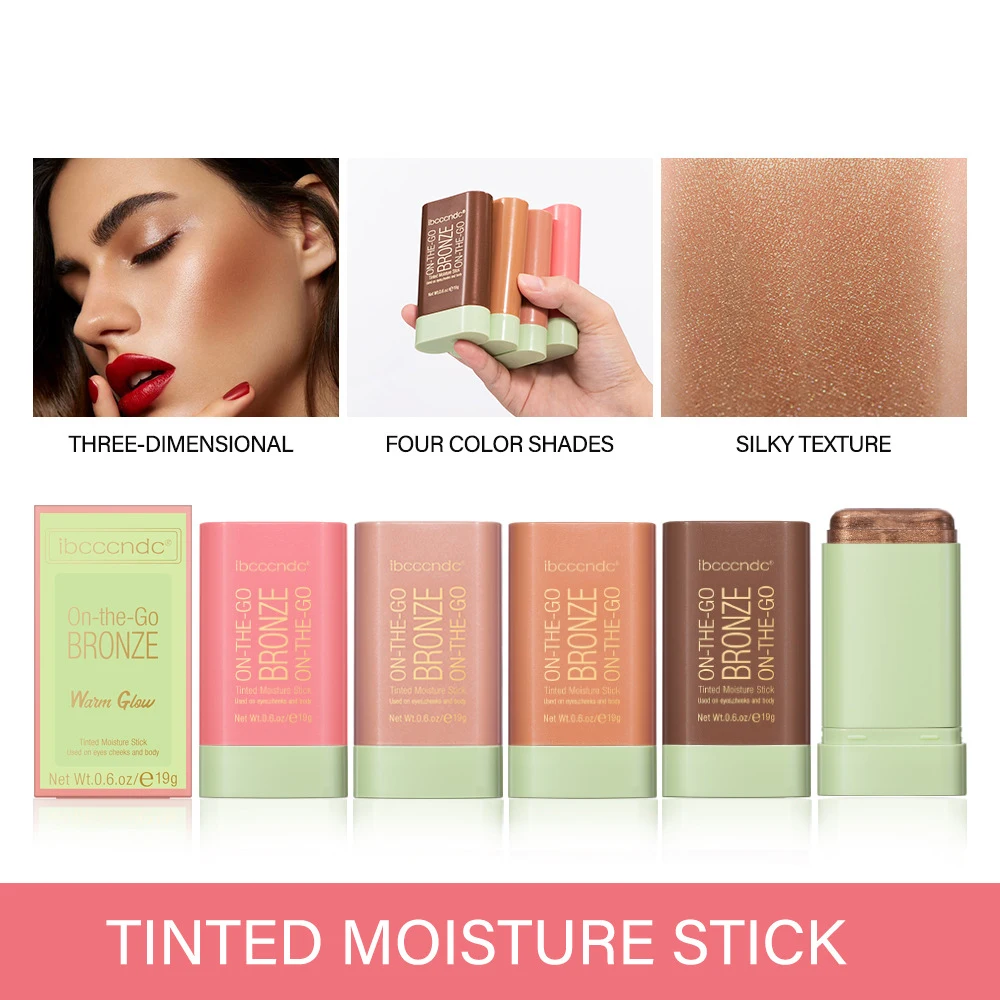 High Pigment Vegan Natural Rotating Long Lasting waterproof Blusher Cream Shimmer Blush highlighter face contouring Stick