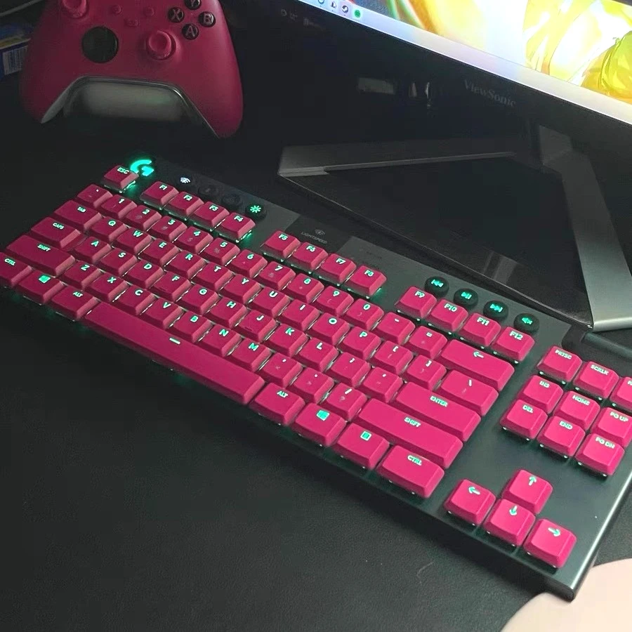 

Pink keycaps perfectly match Logitech G913/G913TKL/G915/G915TKL RGB mechanical keyboard, with good transparency