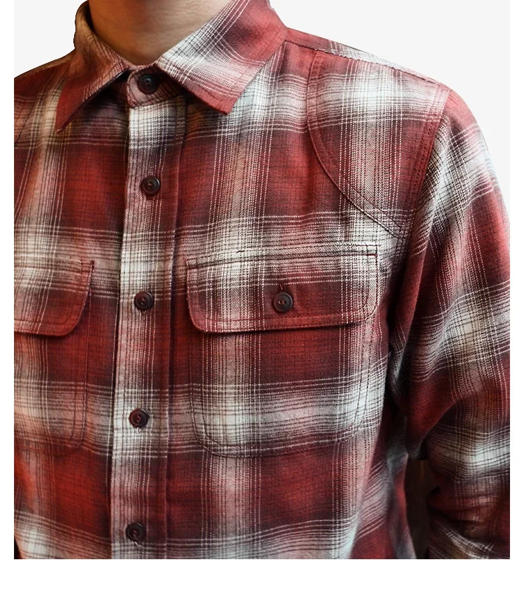 Men's Casual Custom Shirts Long Sleeve Check Shirt For Men Plain 100% Cotton Wholesale Check Shirts