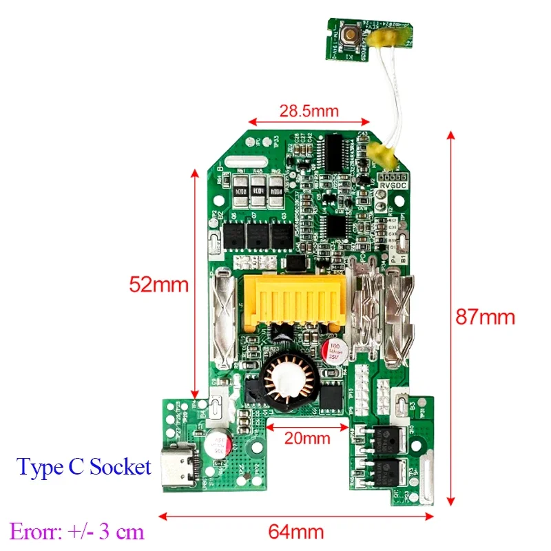 BL1830B Li-ion Battery Case Protection Circuit Board BMS PCBA Type C Charger Power Bank DC18RC For Makita 18V BL1820B BL1860 Box
