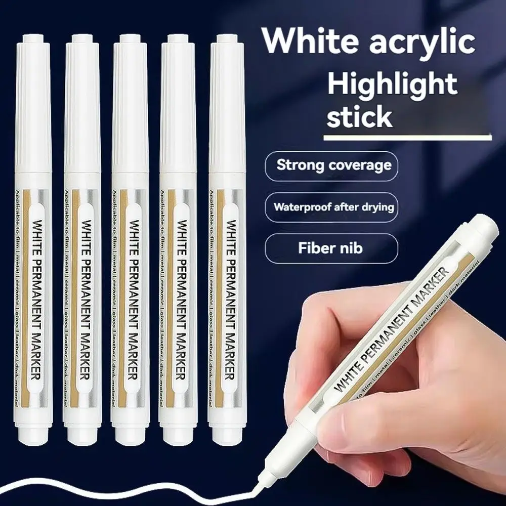 10 White Paint Pens - Waterproof Acrylic Markers, Permanent White Paint Markers for Metal, Glass, and Wood, DIY Art Supplies