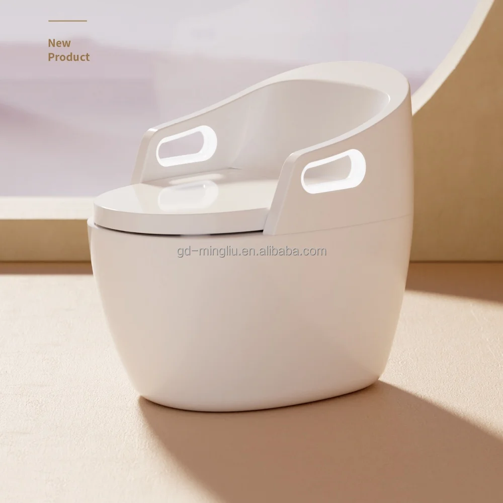 New Design Smart Toilet With Armrest Ensuite Smart Night Light Toilet Beige White Color Ceramic Smart Deodorant Toilet