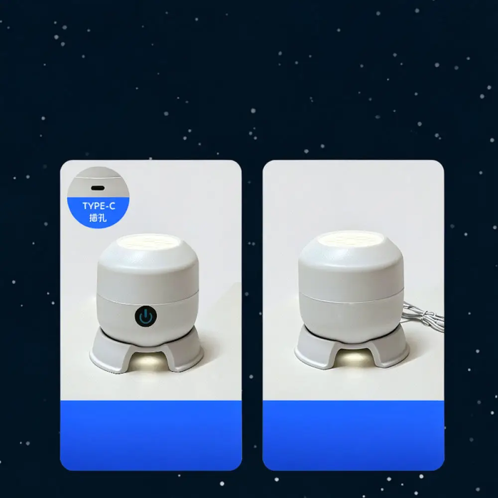 USB Rechargeable LED Rotating Projector Lamp Night Light Decor Atmosphere Lighting For Kids Bedroom Holiday Gift