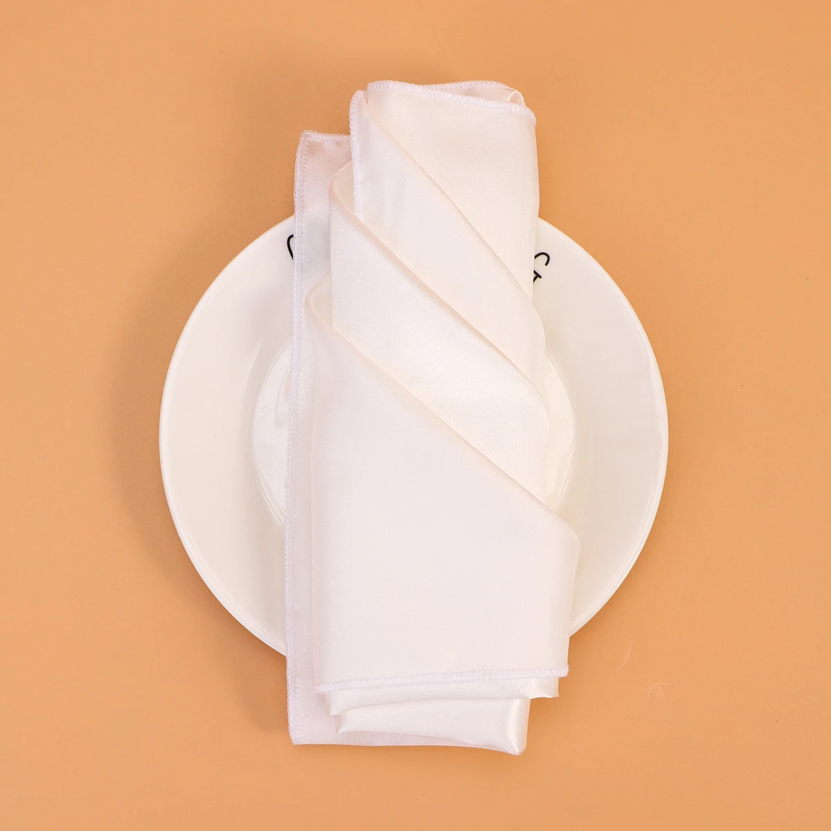

6 Pcs White Linen Napkins Square Table Cloth Flatware Pad Tableware Lattice Solid Color Men's