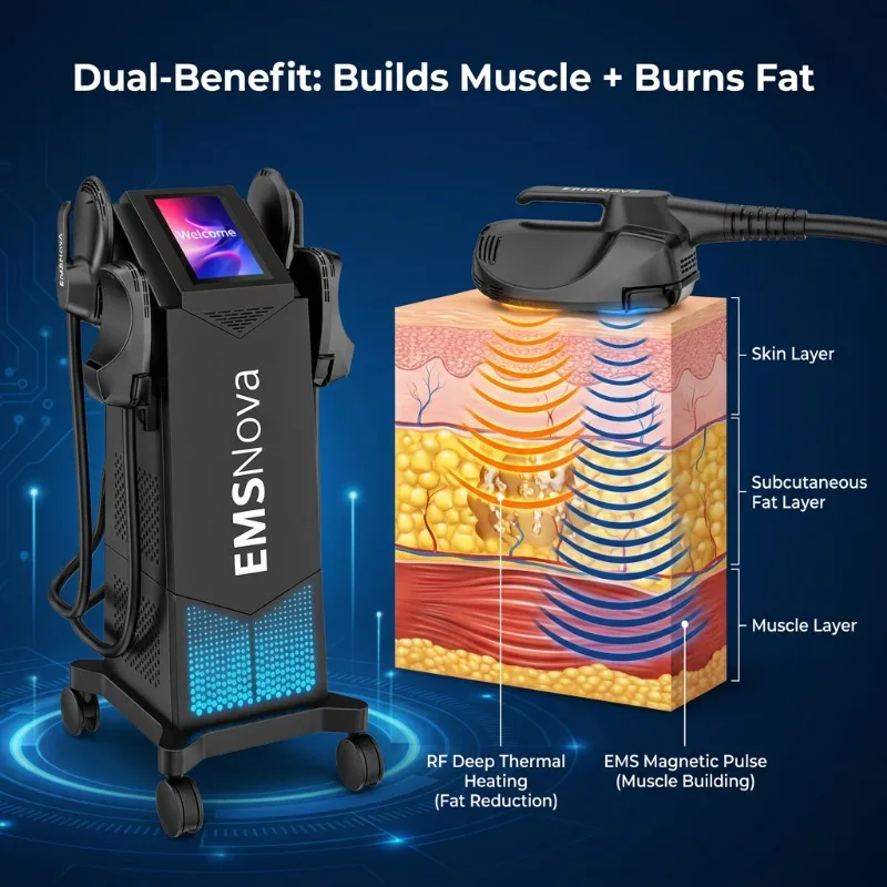 Professional  Slimming Machine RF 4 Handles 14 Tesla High Intensity Muscle Trainer Body Sculpting Weight Loss Home