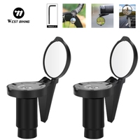 WEST BIKING Bicycle Rearview Mirror Adjustable Convex Mirrors Universal Rotate Handlebar End Mirror MTB Road Bike Accessorie