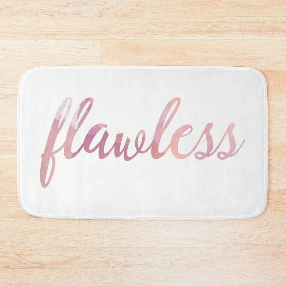 

Flawless Pink Watercolor Typography Bath Mat Entrance Doormat Sets Of Bathroom Accessories Floor Toilet Mat