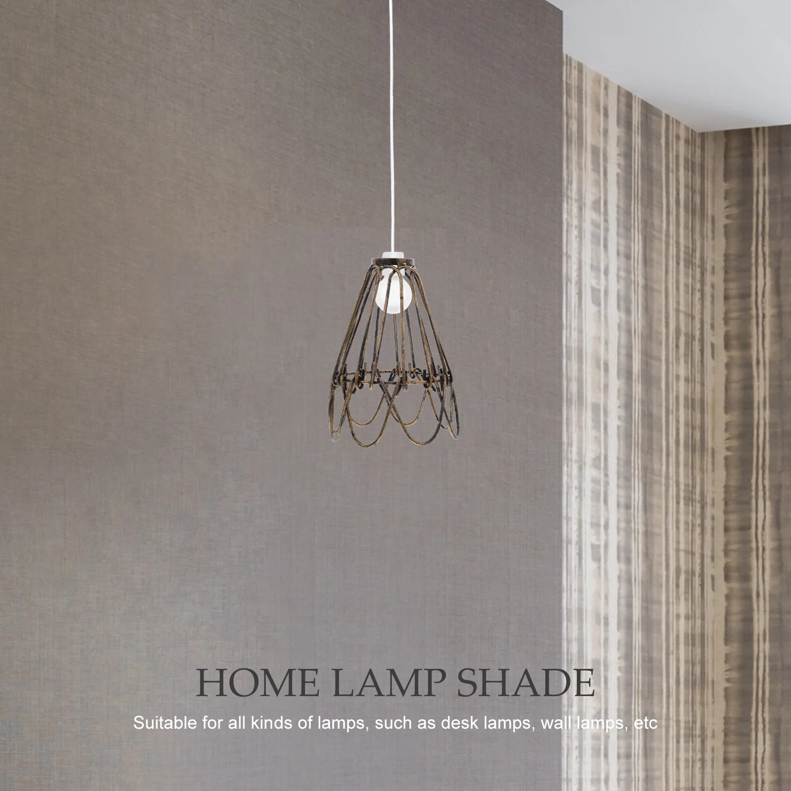 

Retro Lampshade Iron Vintage Light Shade Cage For Pendant Lamp Ceiling Hanging Bulb Hollow Out Metal Lamp Shade