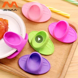 Kitchen Silicone Heat Insulation Finger Sleeve BBQ Insulated Gloves Baking Mitts Household Oven Microwave Oven Kitchen Accessory