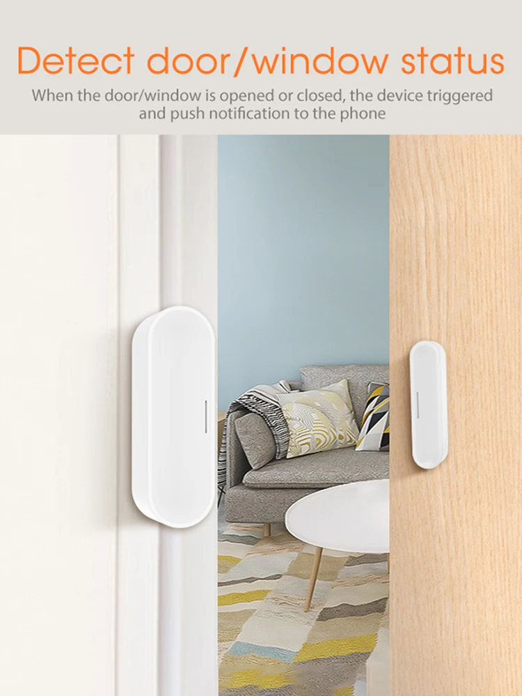 

Датчик открытия/закрытия дверей и окон Tuya APP, питание от USB, ZigBee, беспроводной 2.4ГГц, для помещений