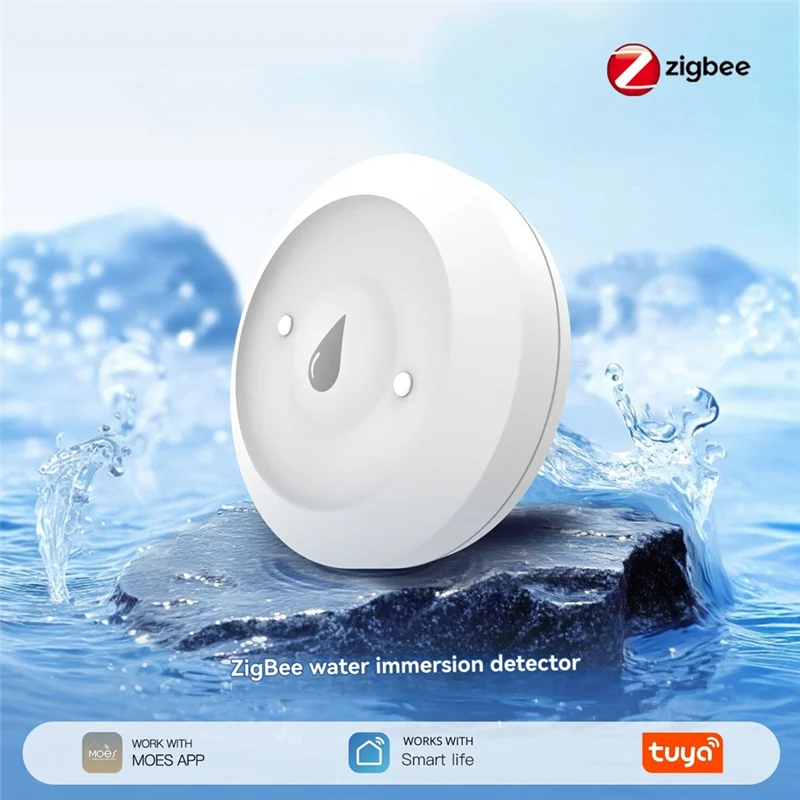 N82R Tuya Zigbee Remote Controlled Smart Water Sensor For Detecting Water Leaks And Overflow