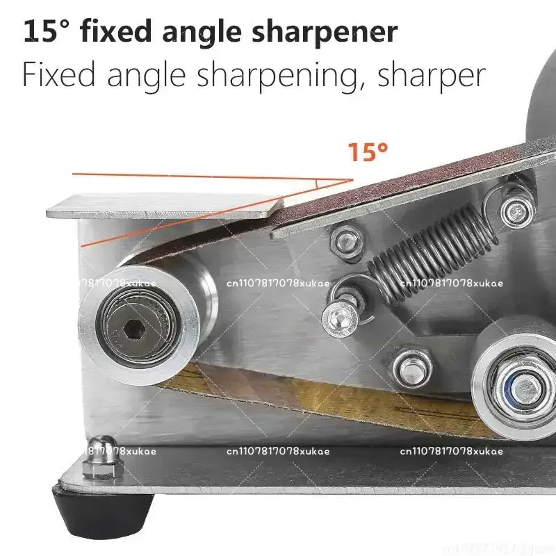 Mini Electric Belt Sander DIY Cutter Edges Sharpener Adjustable Speed Polisher Machine 10PCS Belt 110V/220V