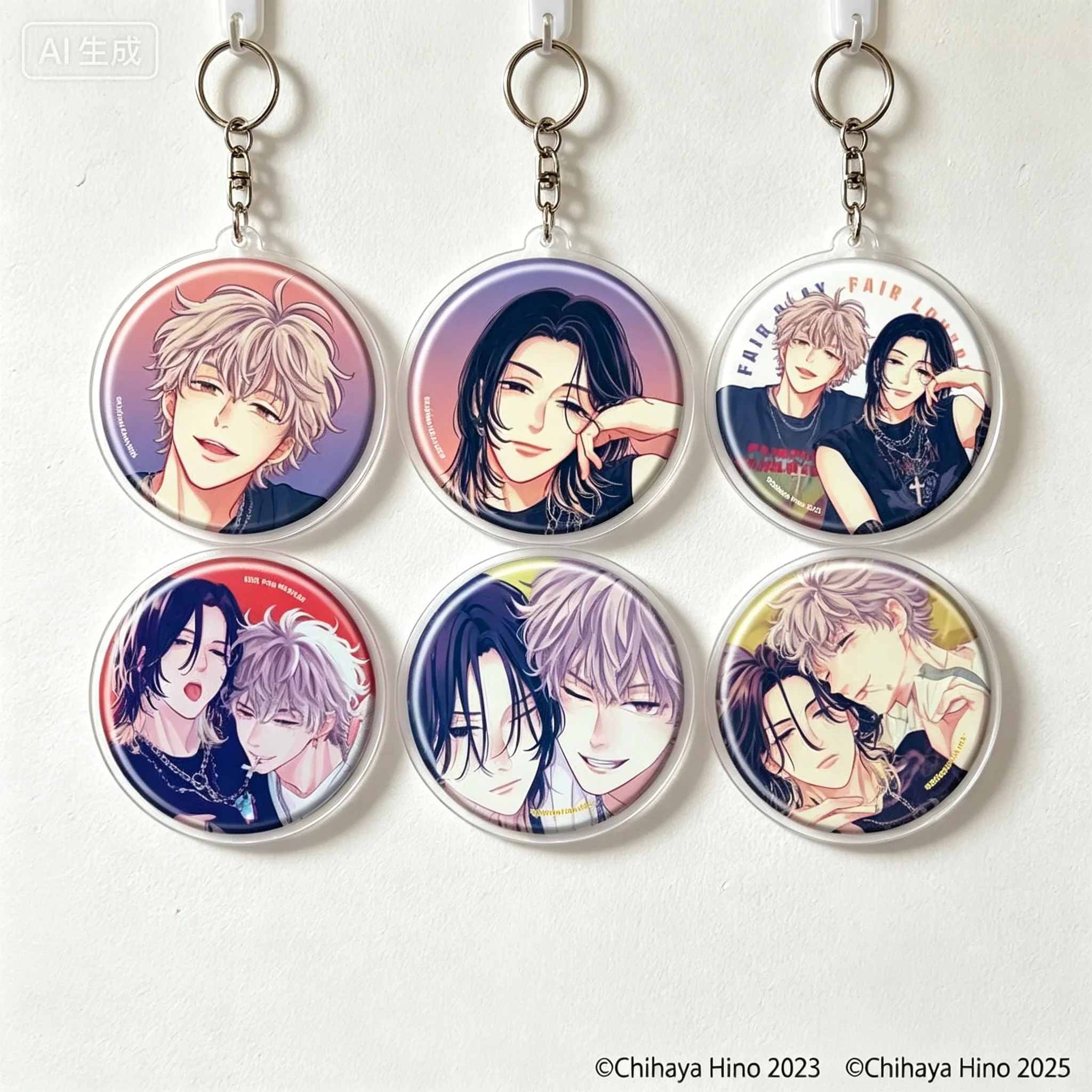BL Fair Play Fair Lovers Suwa And Nagamine circle Acrylic Pendant Keychains bag decorations Gifts For Friends