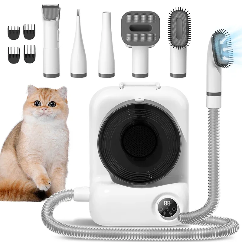 Other Pet Cleaning & Grooming Products Set Cat Self Grooming Hair Vacuum with Hair Trimmer Dog Shedding Brush Vacuum Kit