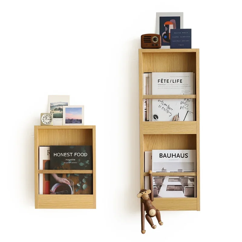 

Premium Nordic Wall Hanging Magazine Shelf Household Bookshelf For Children Wall Hanging Solid Wood Newspaper Display Shelf