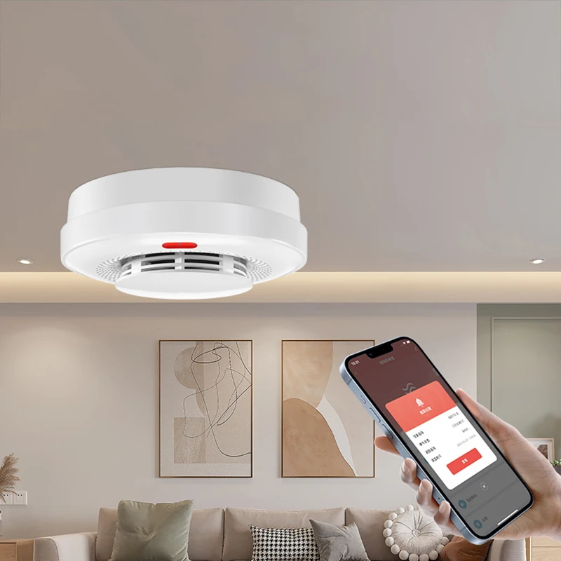 Détecteur de struction ée Wifi Intelligent avec Capteur d'Alarme, Protection Incendies, Application de Système de Sécurité Domestique