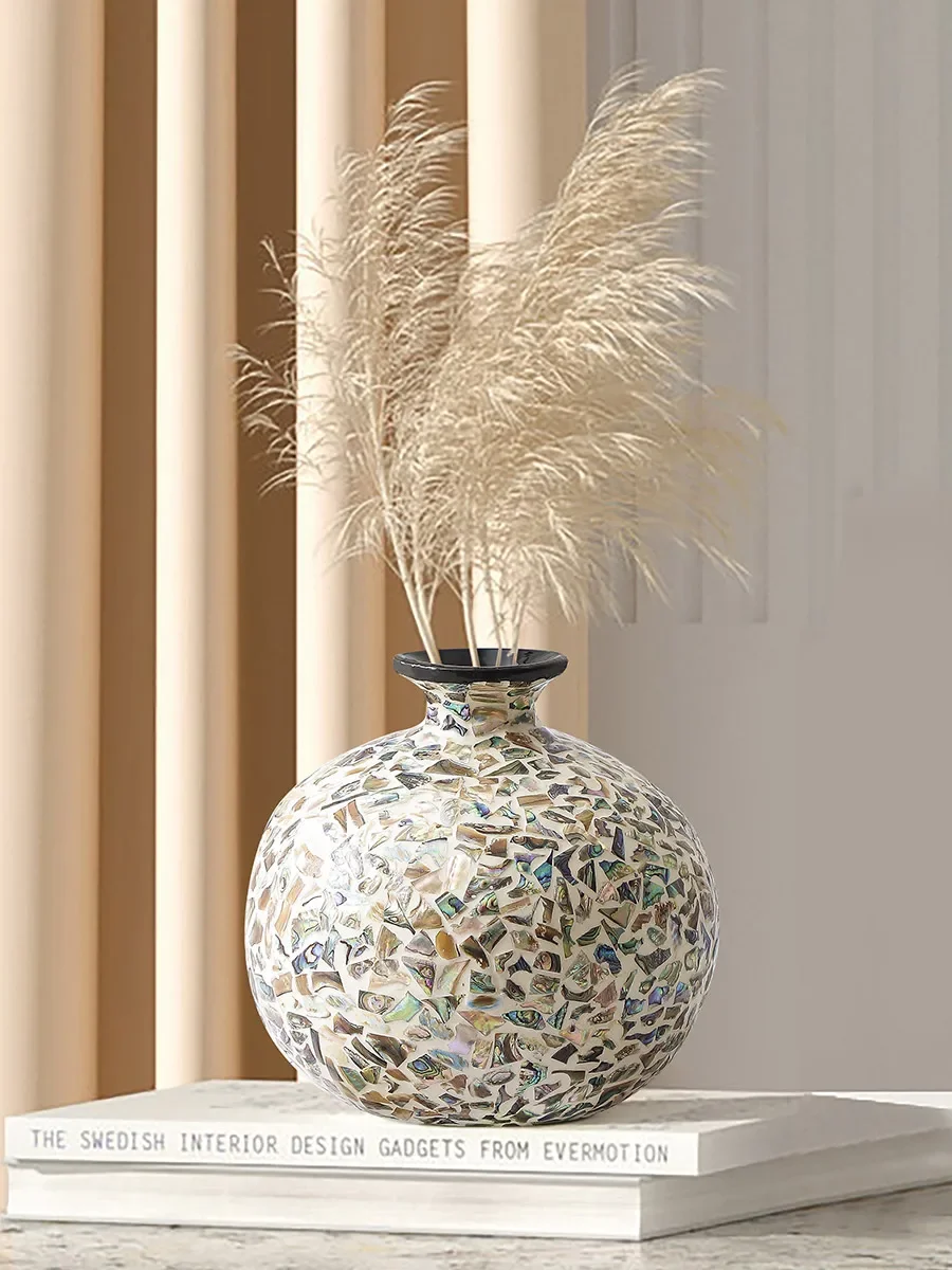 

Vietnamese imported colorful seashell vase, entrance, homestay, living room, flower arrangement, dried flower set, creative anti