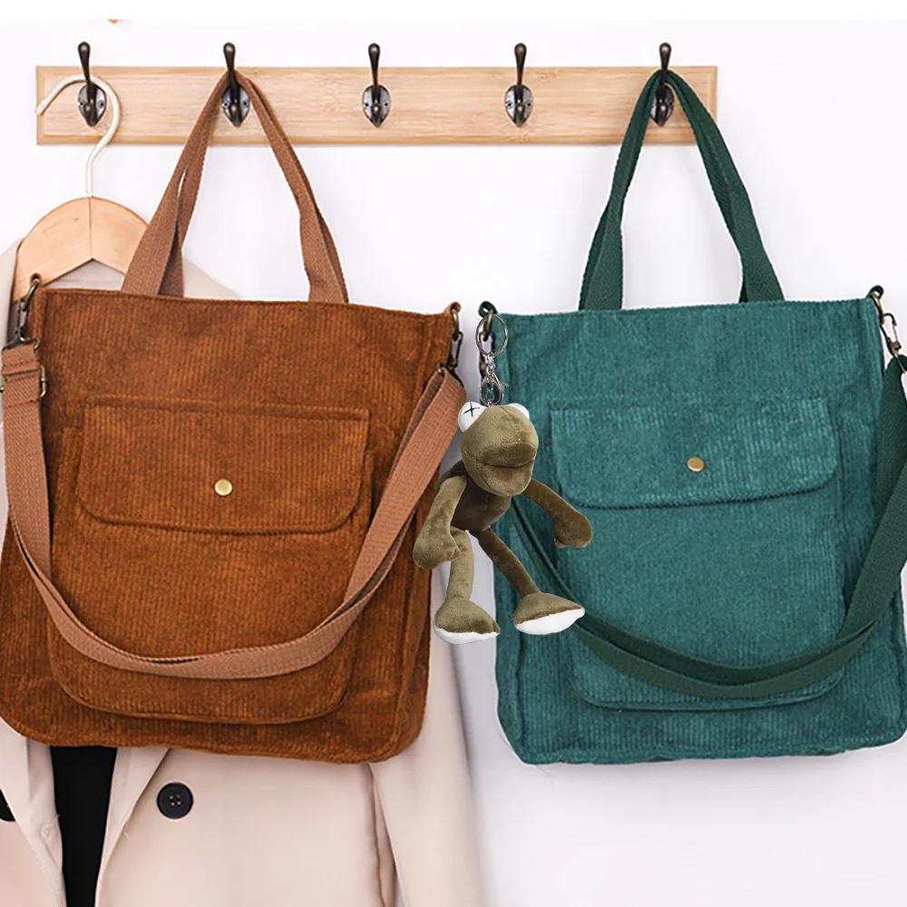 Corduroy Shoulder Bags for Women 2022 Casual Canvas Women's Tote Crossbody Zipper Solid Color Vintage Large Shopper Handbags