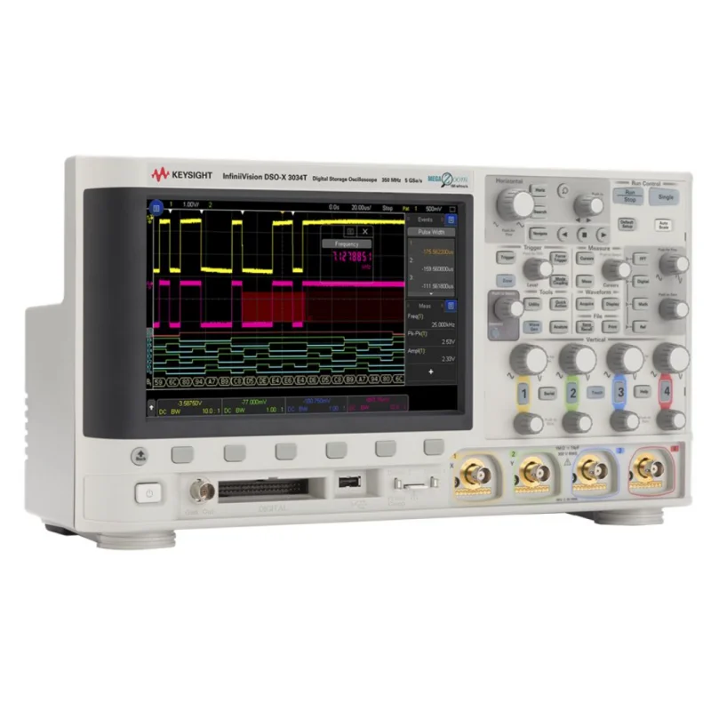 Keysight DSOX3034T oscilloscope:350 MHz 4 channels, 4 Mpts memory, 1,000,000 waveforms/sec,8.5-in capacitive touch screen