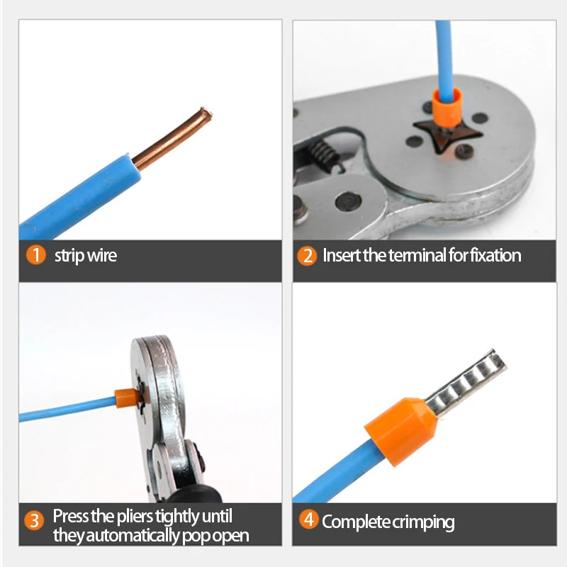 1Set Electrical Tube Insulated Terminal VE Tubular Crimp Terminals Wire Cable Connector Ferrules Terminal Connectors