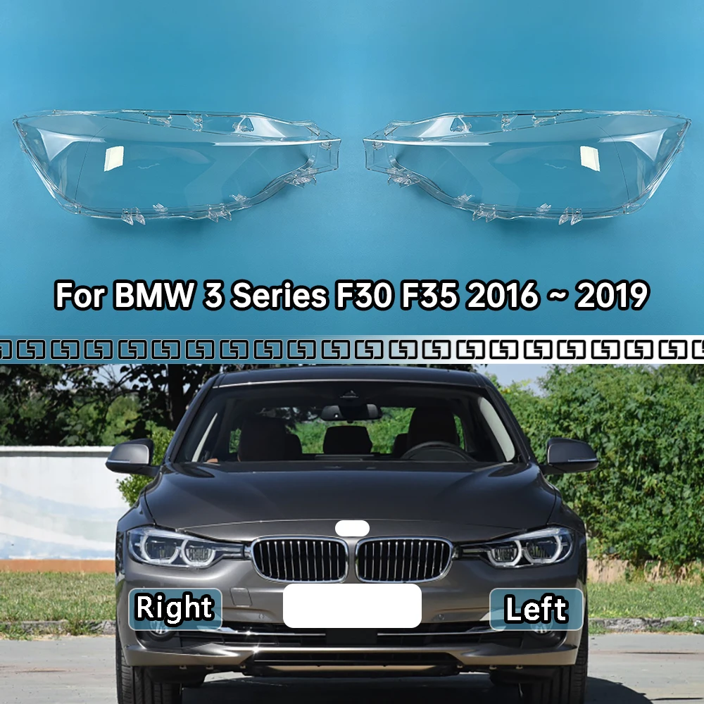 

For BMW 3 Series F30 F35 2016 2017 2018 2019 Front Headlamp Cover Transparent PC Lampshade Headlight Shell Lens Plexiglass