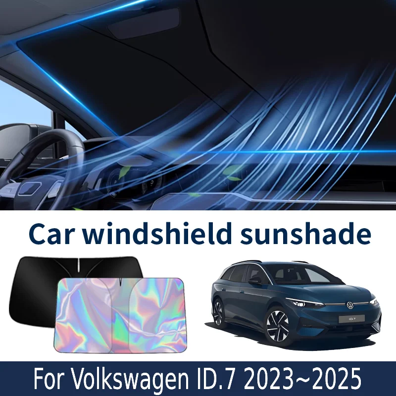 

Front Windshield Sunshade For Volkswagen ID.7 ID7 2023~2025 2024 Car Sun Visor Heat Insulation Summer Cooling Accessories