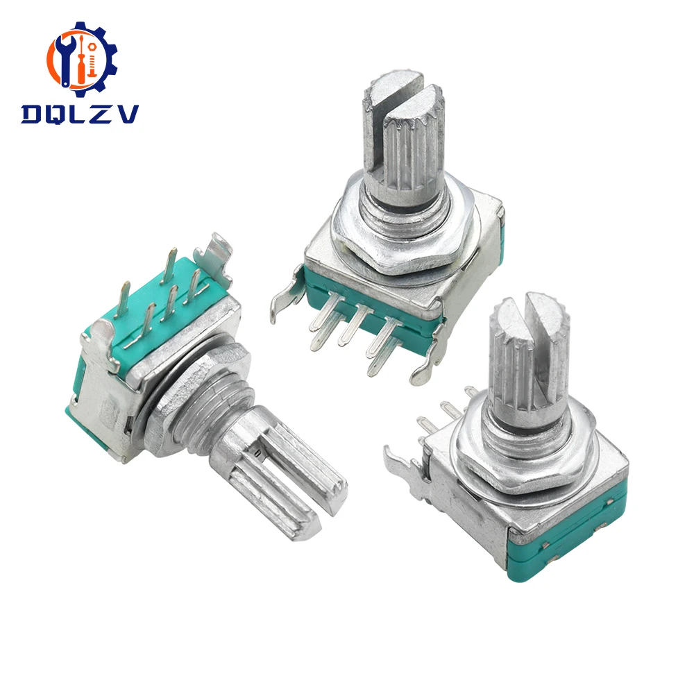 Rechtwinkliger EC11 360-Grad-Drehgeber mit Schalter Audio-Digitalpotentiometer 15 mm 20 mm 5PIN Druckknopf Codierungsknopf – Detail 7