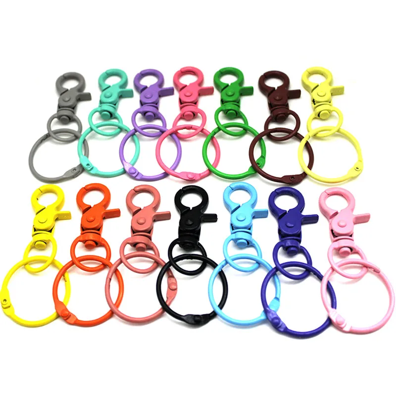 10PCS portachiavi con chiusura apribile in lega colorata grandi ganci con chiusura a moschettone portachiavi per gioielli fai da te che fanno