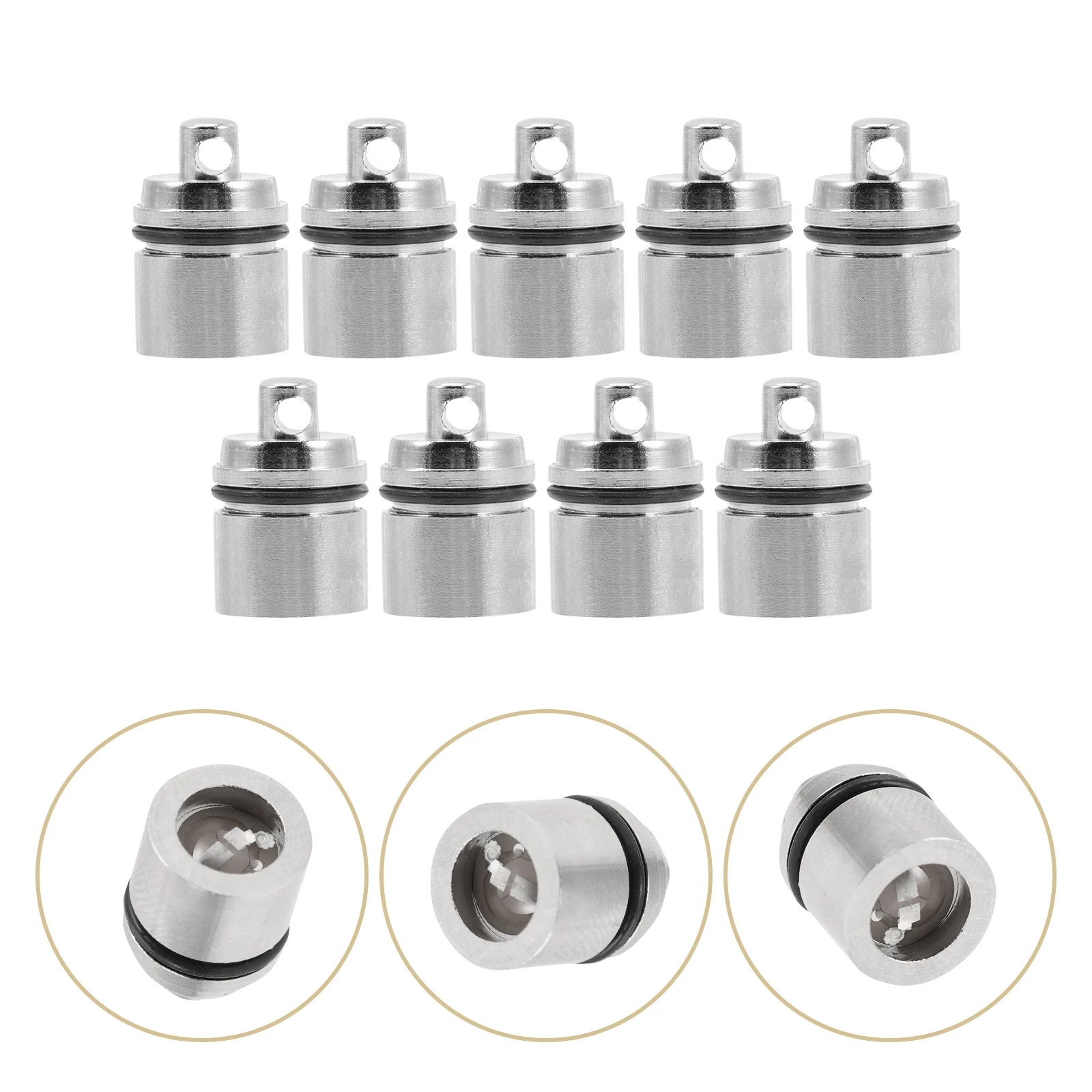 9pcs Light Base Accessories Mini Plastic Led Keychain Glow Bulb Tube Seven Color Changing Portable LED