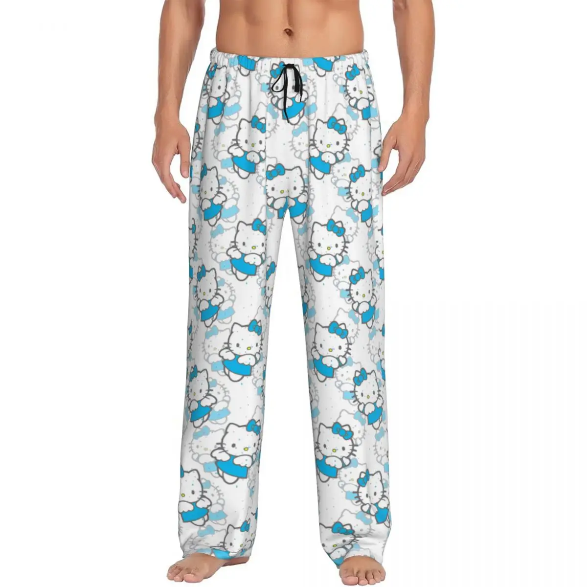 

Custom Cartoon Anime Hello Kitty Pajama Pants Sleepwear Men Elastic Waistband Sleep Lounge Bottoms with Pockets