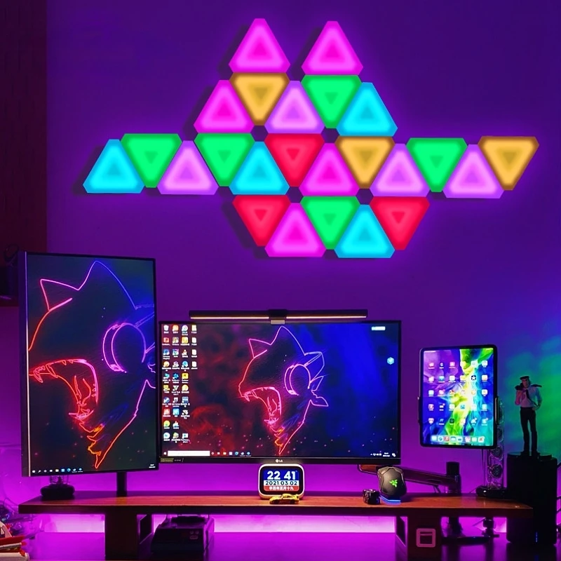 

DIY assembled LED atmosphere lights game rooms bars-RGB music rhythm lights Remote control with Bluetooth APP for wall lights