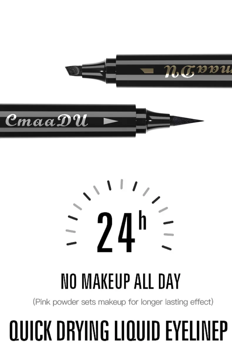 CmaaDU-Stylo Eyeliner Liquide Noir 256 Imperméable, Facile à Wea, Tête en Éponge à vaccage Rapide, Crayon de Maquillage pour Femme, Cosmétiques