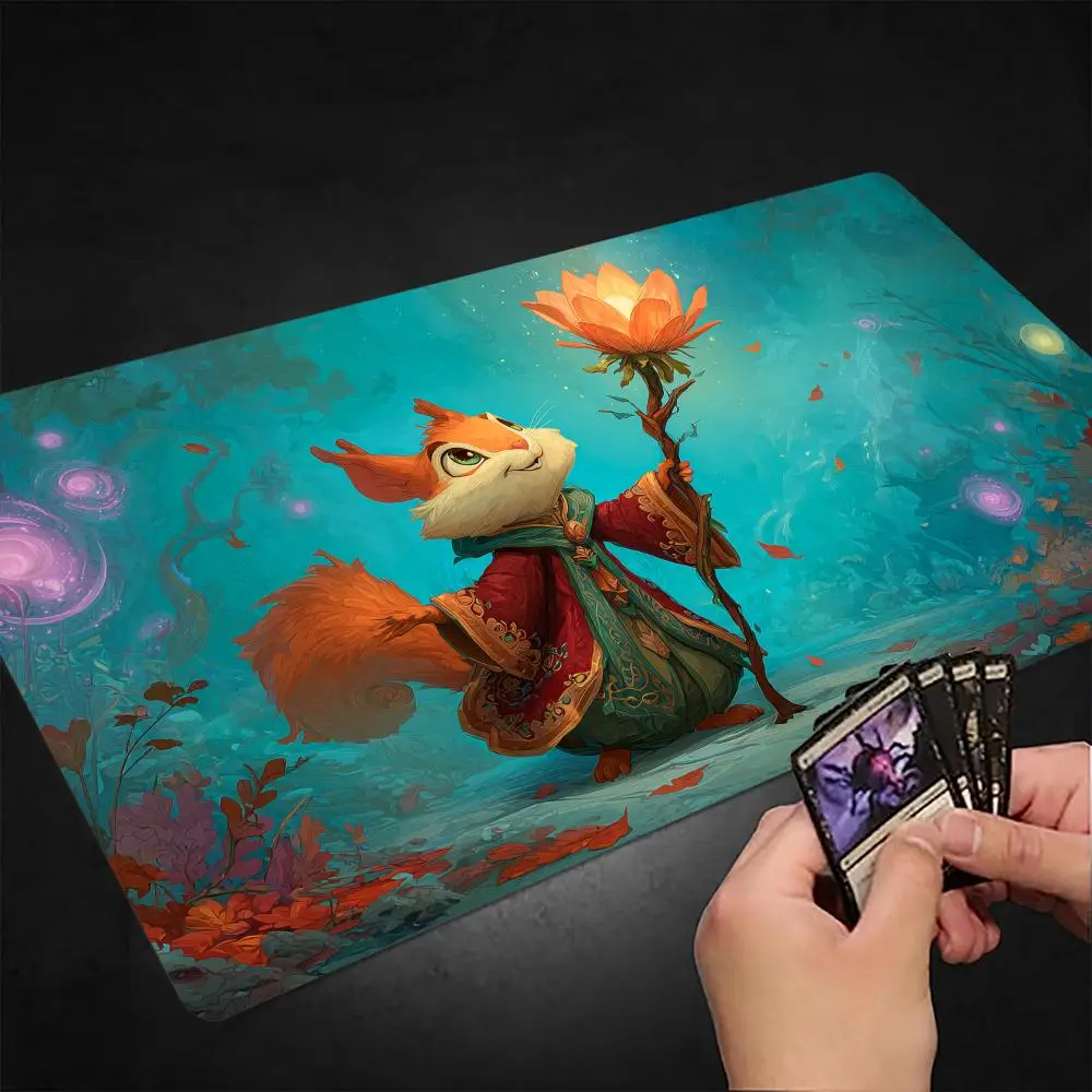 Guardians of the Mysterious Garden MTG Playmat Magic Card Mat Stitched Edge Non-Slip Tabletop playmat Board Game Mat for TCG
