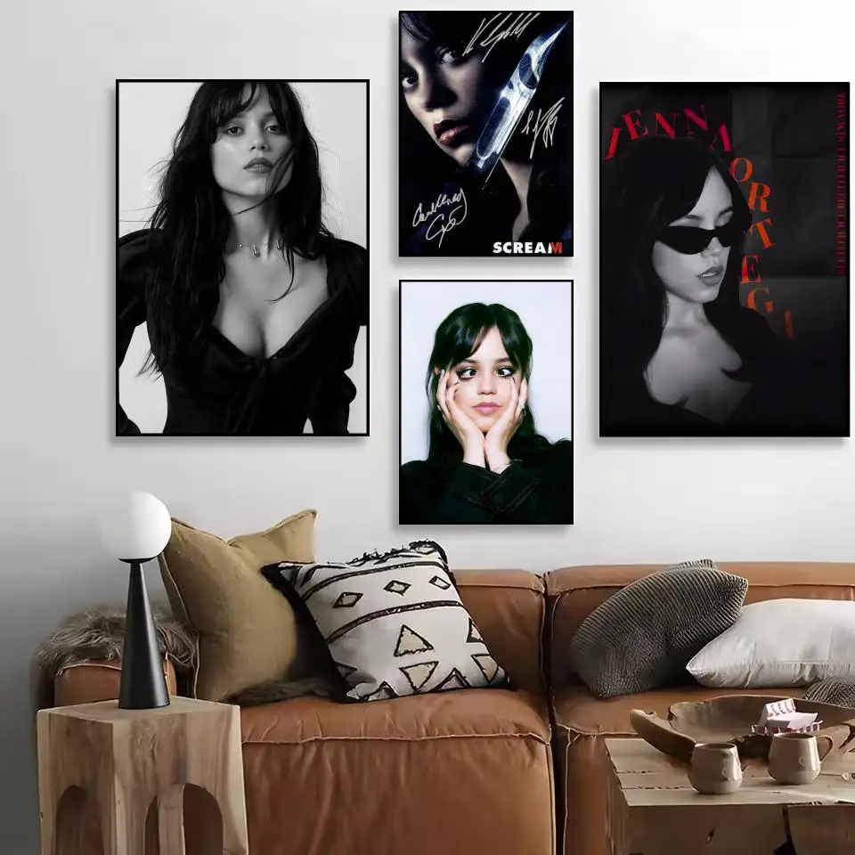 Actor J_Jenna Ortega Magazine Poster Decorative Stickers Wall Art Prints for Home Hallway Living Room Bedroom Decoration Gift