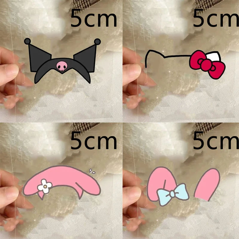 

Kawaii 5cm Hello Kitty Sticker Cartoon Kuromi Melody Ear Part Patch Child Car Motorcycle Bike Stickers Toy Birthday Gift