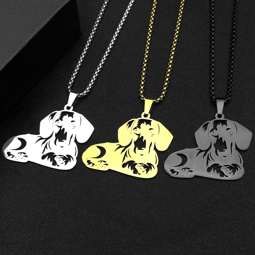 Big Ears Beagle Hundekette für Damen und Herren, Edelstahl, silberfarben, schöne Tierfamilie, Haustier, modische Halskette, Schmuckzubehör